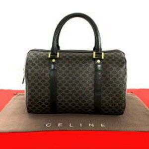Celine Macadam Blason Triomphe leather handbag Boston bag black 435 3